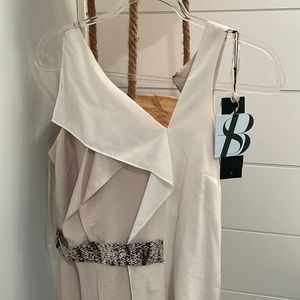 White beige tone dress
